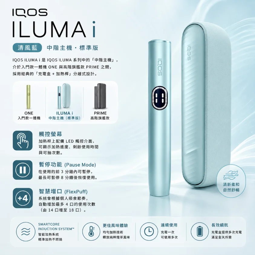IQOS ILUMA I Breeze Blue冰鋒藍主機